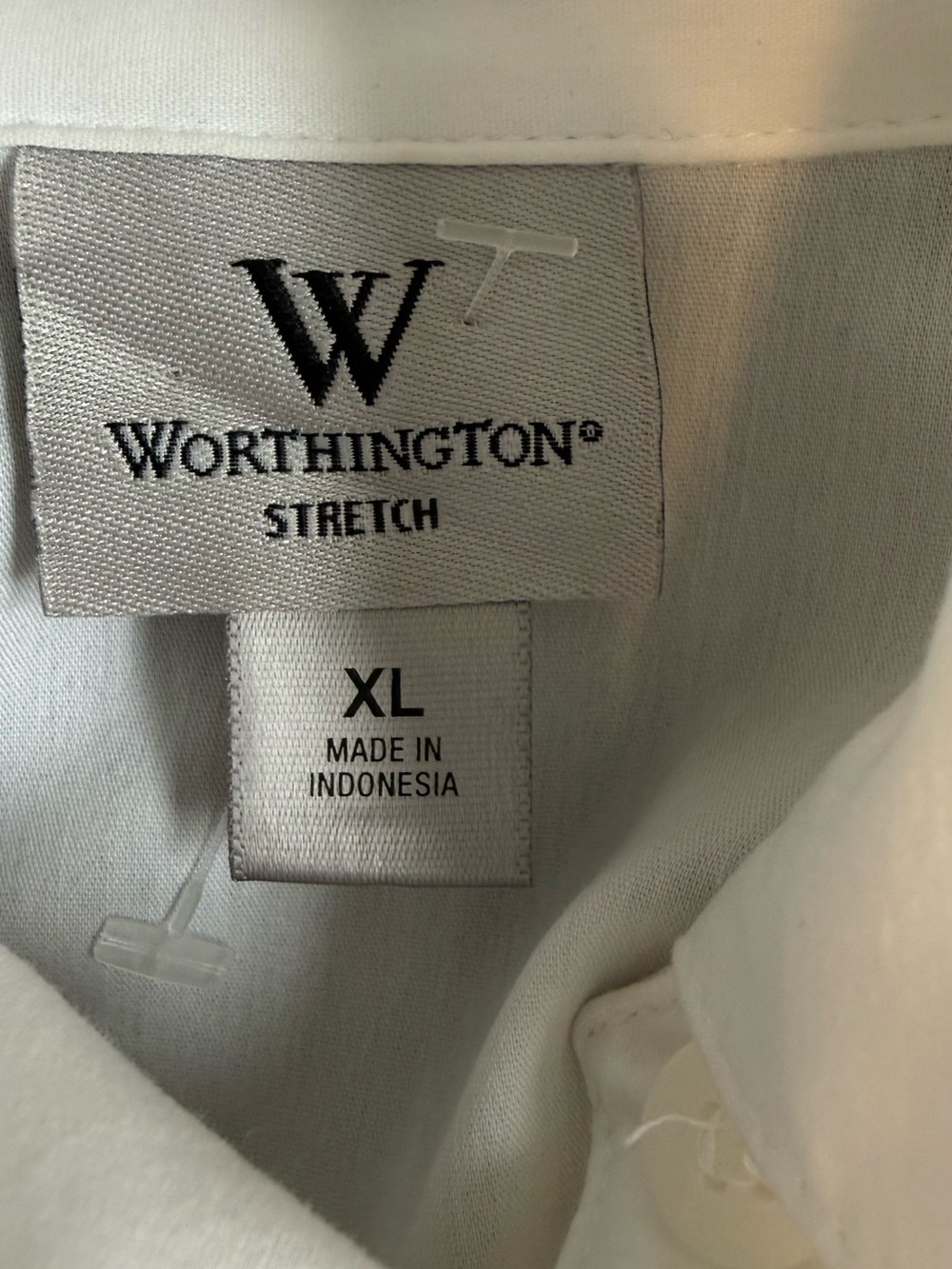 Worthington White Stretch Dress Shirt Ruffle Detail XL - Picture 2 of 2